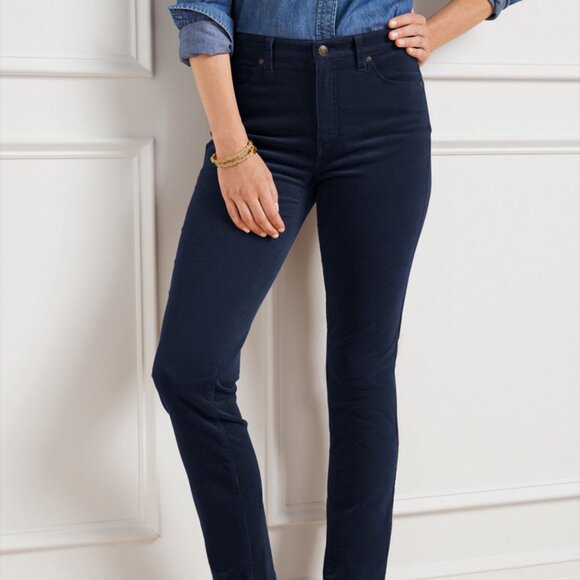 Talbots Stretch Corduroy Jeggings City Purple Size 16 High Rise Zip Fly Tapered - Picture 1 of 12